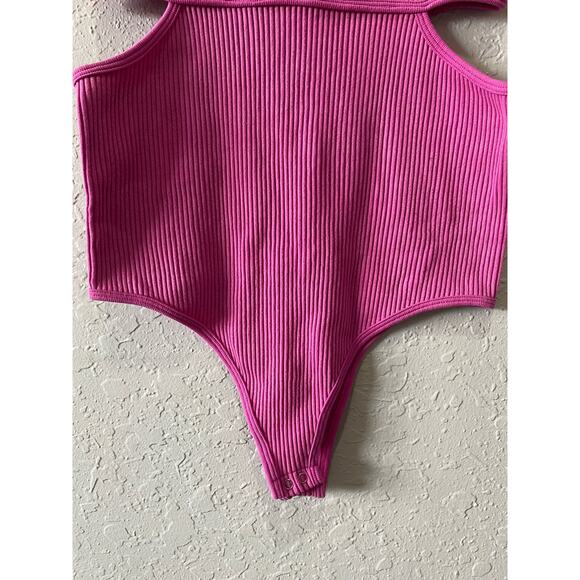 Sage & Stone Purple Pink Ribbed  Cutout Bodysuit Size L/XL - Picture 3 of 8